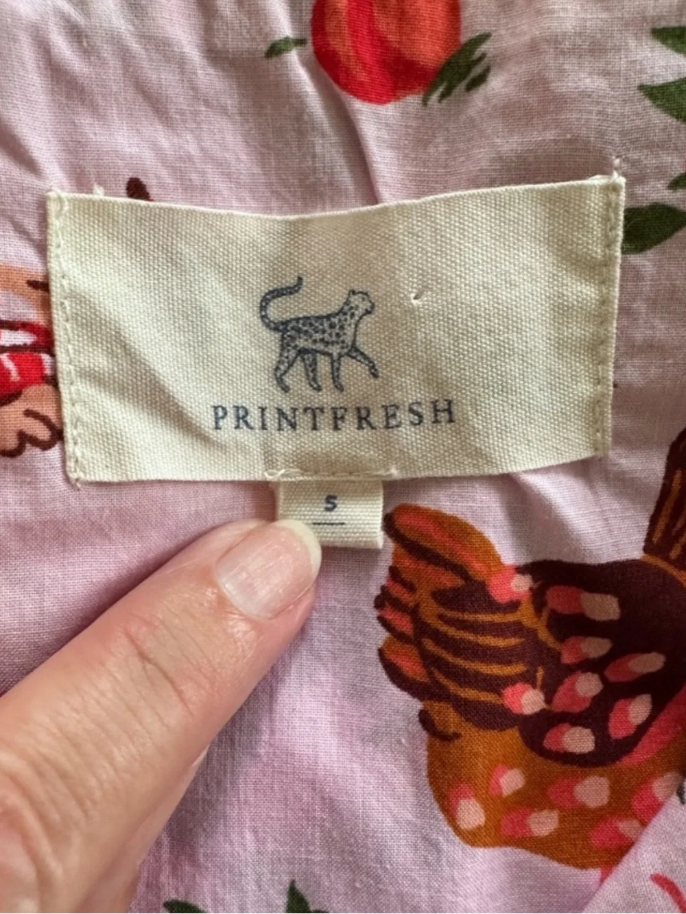 Print Fresh Hen House Organic Cotton Pajama Set Short Sleeve & Pants Pink Size S - Picture 14 of 16
